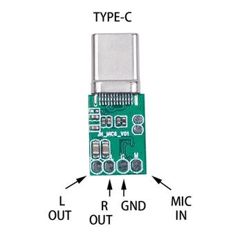 Tipo-C de 16 bits de Áudio Digital Fone de ouvido Adaptador sem perda de Qualidade de Som Dac Decodificação Placa de Som Amplificador de Diy para o Dispositivo Inteligente