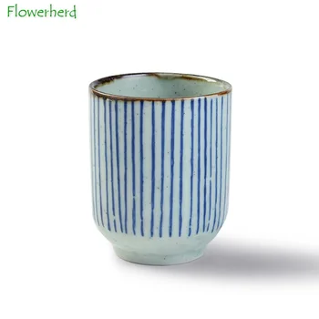 O Estilo japonês de Porcelana Cerâmica Xícara de Chá de Teaware Kung Fu Conjunto de Chá em Copo Reto Xícara de Água Copos pintados à Mão Criativo