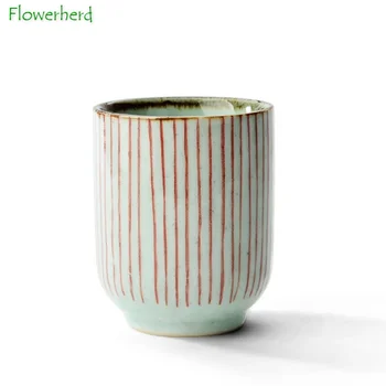 O Estilo japonês de Porcelana Cerâmica Xícara de Chá de Teaware Kung Fu Conjunto de Chá em Copo Reto Xícara de Água Copos pintados à Mão Criativo