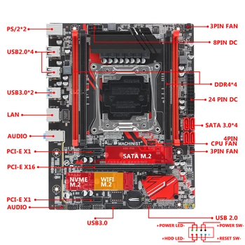 MAQUINISTA X99 Desktop Motherboard LGA 2011-3 Combinação com 16GB 2*8G de Memória RAM DDR4 Core I7-6800K processador placa-mãe X99-RS9 nvme