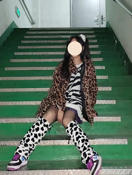 Polainas de Vaca tubo de meias aluno pilha estilo pé de meia de Harajuku estilo JK emagrecimento perna mais quentes lolita macio menina peluda polainas