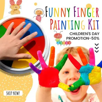 Venda Nova Engraçado Pintura A Dedo Kit Dedo Desenho Brinquedos Educativos Kit De Ferramentas De Lama Pintura De Crianças Aprendizagem Precoce De Brinquedo Dropshipping