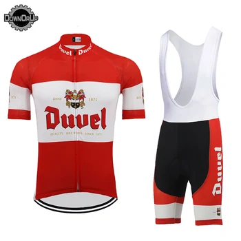 Duvel HOMENS de ciclismo jersey conjunto de cerveja red pro da equipe de ciclismo roupas 9D gel respirável pad MTB ESTRADA, MOUNTAIN bike wear roupas de corrida