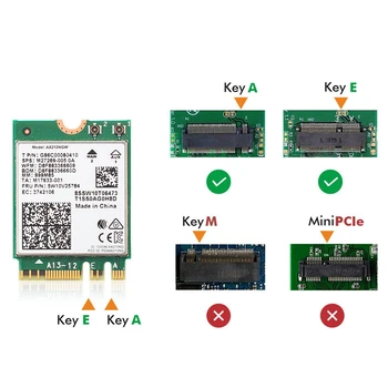 Dual Band WI-FI gratuito 6E AX210 M. 2 NGFF 2400Mbps Placa de rede sem Fio AX210NGW 2.4 Ghz/5G 802.11 Ax Bluetooth 5.2 wi-Fi Rede Cartão