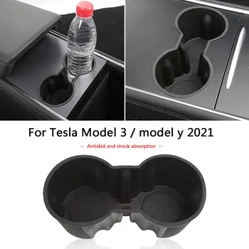 Console central Copos Titular Pastilhas de Silicone para Tesla Modelo 3 Modelo Y 2021 Automóveis, Acessórios de Interiores