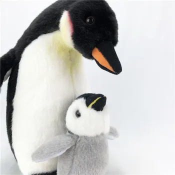 [Engraçado] Zoo 28cm de Simulação Realista Mãe Pinguim e o Bebê Pinguim de Pelúcia Macia bichos de Pelúcia boneca de Presentes de Aniversário para crianças