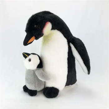 [Engraçado] Zoo 28cm de Simulação Realista Mãe Pinguim e o Bebê Pinguim de Pelúcia Macia bichos de Pelúcia boneca de Presentes de Aniversário para crianças