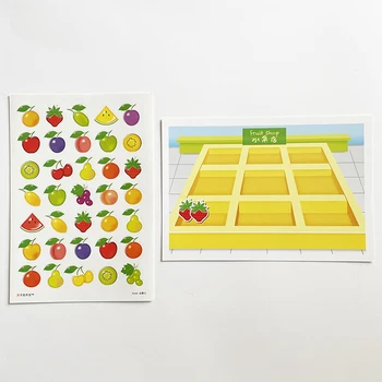 4Pcs de Compras Adesivos Aprender Chinês Brinquedo Ir para a Roupa/Home /Frutas/Shop Sobremesa para as Crianças/Crianças