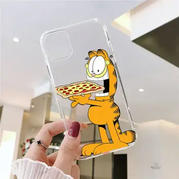 Garfield bonito engraçado Caso de Telefone Transparente para iPhone 6 7 8 11 12 s mini pro X XR XS MAX Plus SE cobrir funda