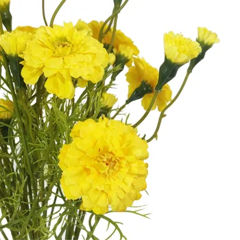 6Pcs Estilo Nórdico com Flores Artificiais Casa de Simulação Marigold Marguerite Casa Acessório de Decoração