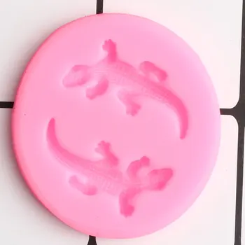 A Caricatura 3D lagarto Molde de Silicone Gecko Fondant de Decoração de Bolo Ferramentas DIY Cupcake Topper para Doces Argila Chocolate Gumpaste Moldes