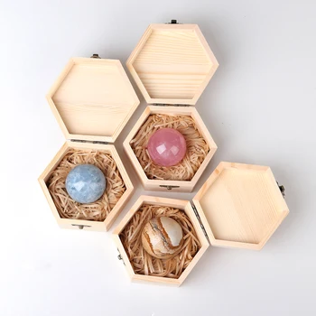 1pc Naturais de Alta qualidade Esfera de Cristal de Quartzo Rosa Cura Bola Esfera Gem Casa, Decorar com Feng shui Artesanato com Woodbox