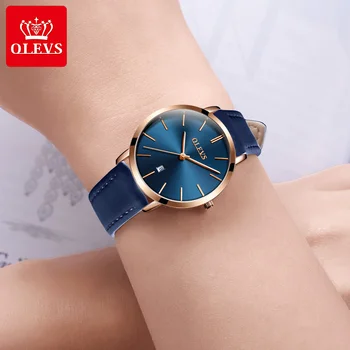 OLEVS senhoras relógio de moda casual em couro ladies watch luxo senhoras quartzo relógio de marca ultra-fino relógio boutique presente