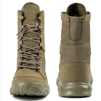 Homens do Exterior Deserto Tático Botas Exército Verde Ultraleve Respirável Primavera, Outono Caminhadas Sapatos de Treino de Combate Botas Militares