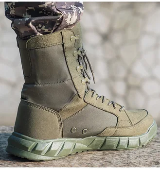 Homens do Exterior Deserto Tático Botas Exército Verde Ultraleve Respirável Primavera, Outono Caminhadas Sapatos de Treino de Combate Botas Militares