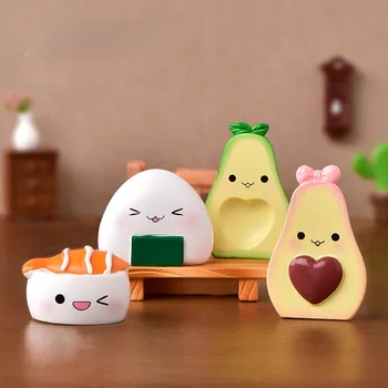 Kawaii Abacate Sushi de Fadas Jardim Miniaturas Ornamento Terrário Figuras de DIY ambiente de Trabalho de Casa Decoração Resina Artesanato Acessórios