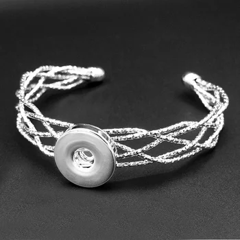 18mm de moda botão snap metal jóias pulseira para mulheres MOM XH9331