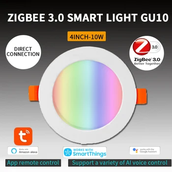 Smart ... Leia Mais RGB de 10W Luz de Trabalhar Com Zigbee Hub Eco de Voz, Controle de Interruptor de Parede Remoto LED de Trabalho Com Alexa Inicial do Google