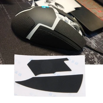 Non-Slip Chupar o Suor do Mouse Pele Negra Lados Apertos de Patins para logitech G502 com Fio/Mouse sem Fio