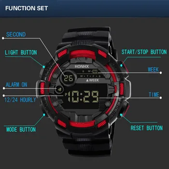 2020 HONHX de Luxo Impermeável Mens Digital LED Relógio Multi Função Data Esporte Homens Eletrônica Exterior do Relógio Relógio Relógio reloj