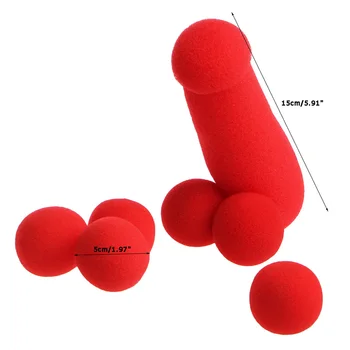 50LE Pequena Esponja Irmão 4Pcs Vermelho Esponja Bolas Engraçado Fase Prop Truques Brinquedos