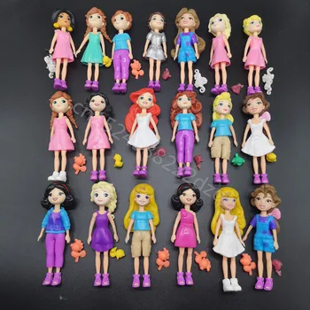 3pcs Diferentes, Anna, aisha, cabelos longos, a princesa Branca de Neve, a princesa Cinderela polly pocket boneca de brinquedo
