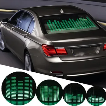 Carro novo LED Verde Ritmo da Música Luz do Flash de Som Sensor Ativado Equalizador pára-brisa Traseiro Adesivo Estilo da Lâmpada de Néon Kit