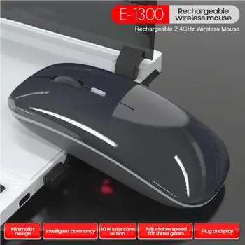 1600DPI Óptico USB Mouse de Computador sem Fio De 2,4 G Receptor 4Keys Super Slim Mouse Recarregável Com LED de Luz Mouse Para PC Portátil