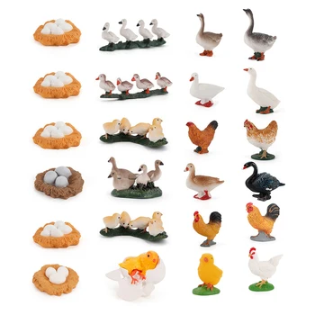 Simulação De Aves Ciclo De Crescimento Chichen,Ganso,Pato Círculo Da Vida Doméstica De Aves Modelos De Plástico De Figuras De Ação Educativa Crianças Brinquedo