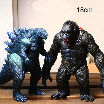 Godzilla VS King Kong Figura brinquedos Anime Estatueta Q a Versão 6 Polegadas StatueMonster Boneca Modelo de Enfeites de Brinquedos de Presente