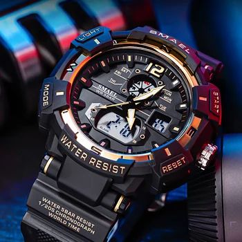 SMAEL Digital do DIODO emissor de Pulso de Quartzo Relógios de Homens de melhor Marca de Luxo Digital-relógio 2021 Relógio Masculino Relógio Masculino Relógio do Esporte Homens
