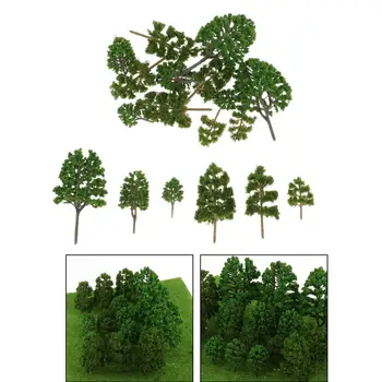 18x Modelo Misto Árvore, Sortido de Construção da Escala Parque Jardim Paisagem em Miniatura