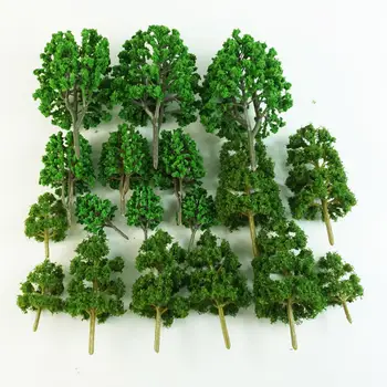 18x Modelo Misto Árvore, Sortido de Construção da Escala Parque Jardim Paisagem em Miniatura