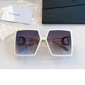 2021 Mulheres Homens Óculos de sol da forma Cristã De 30 Montaigne, Extra Grande Moldura Quadrada UV400 Óculos Polarizados Com Caixa Original