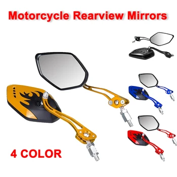 2PCS/Set Rotação de 360 Graus de Moto Moto Scooter Universal Motocicleta Espelhos retrovisores Moto Espelhos Laterais 8 / 10mm