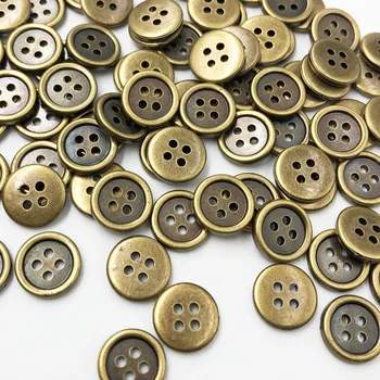 100pcs Bronze Botões de Plástico 12mm de Costura Ofício 4 Furos PH287