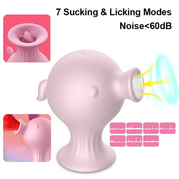 Chupando Lambendo Vibrador no Clitóris Otário Estimulador Mamilo Massagem Brinquedos Sexuais para as Mulheres, o Sexo Oral Vibrador Erótica Produtos para Adultos