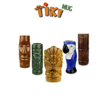 Havaí Taça de Cerâmica TIKI Copo de Cocktail Criativo Copa do Relevo Tiki Copa Zumbi Copa do Rosto Caneca