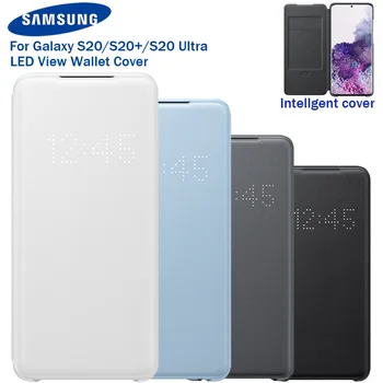 Do Original de Samsung LED Exibição da Carteira de Telefone Capa Para Samsung Galaxy S20 S20+ S20 Ultra 5G Led Caso de Telefone Ver Capa Protetora