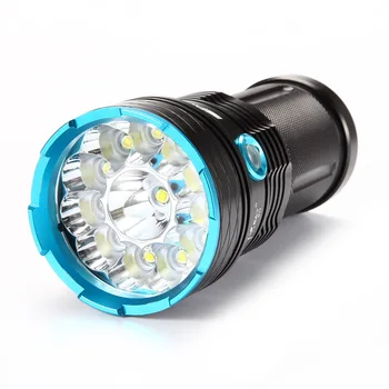 Super Brilhante Tático Lanterna 12 x XML-T6 de Alta Potência Holofote Portátil, Lanterna de Led para interior e Exterior