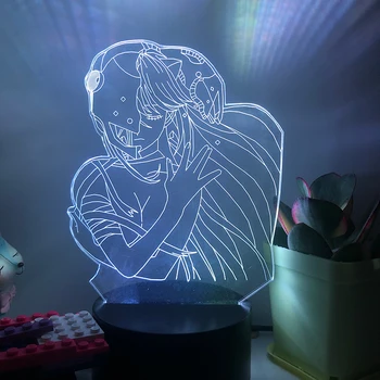 Multi Cor do LED 3D da Noite Elfen Lied Lucy Nyu Anime Figura de luz para Decoração de Casa de Dom Gadgets, Transporte da Gota