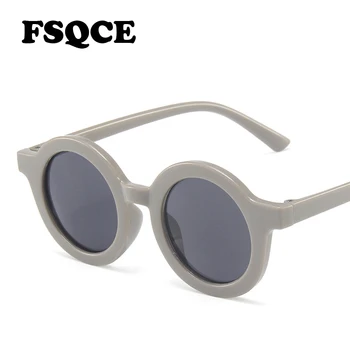 FSQCE 2021 Fashiion Rodada Óculos de sol de Crianças Meninos Grils Bonito de Óculos de Sol para Crianças Preto Clássico Óculos de sol cor-de-Rosa Gafas De Sol UV400