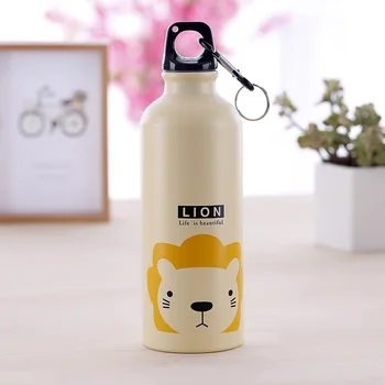 1 Pc 500ML Lindo Animal Padrão de Vácuo garrafa Térmica Para as Mulheres Garrafa de Água de Crianças Mosquetão Esporte Infantil Frasco de Vácuo