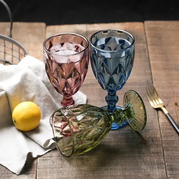 Retro Colorido Copo De Vinho De Champagne Óculos Estilo Europeu Cálice De Casamento Barra Decorativa Taças
