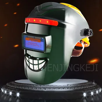 Capacete de Escurecimento Automático Máscara de Solda montado na Cabeça facial Abrangente de Proteção de Soldagem Cap Soldador Equipamento de Proteção