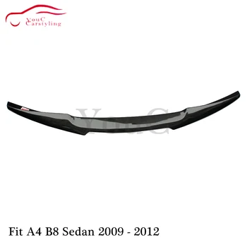 M4 Estilo fibra de carbono, spoiler Traseiro Tronco Asa para Audi A4 B8 4 portas sedan 2009 - 2012 Traseiro pára-choques lábio divisor de cauda de inicialização do spoiler