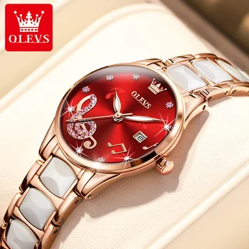 OLEVS de Luxo Cerâmica Relógios para Mulheres Importações Suíças de Quartzo Impermeável Ultra-fino Senhoras Relógios Requintado moda presentes
