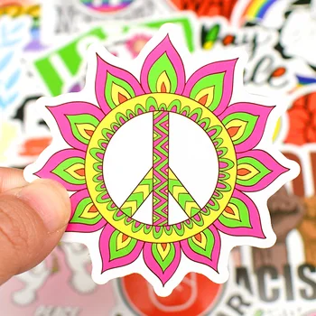 50 PCS Amor e Paz Graffiti Adesivos de Parede Estética Adesivos para Móveis Espelho do Quarto Decoração de Casa Impermeável Presentes Crianças