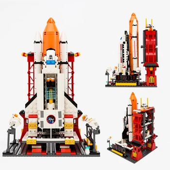 Cidade nova porto espacial Space Shuttle Launch Center 679Pcs Tijolos, de blocos de Construção de Brinquedos Para as Crianças da Cidade de Presentes de Natal