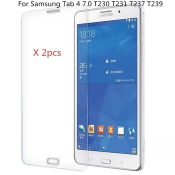 2pcs de 0,3 mm 9H Vidro Temperado Protetor de Tela Para Samsung Galaxy Tab 4 7.0 T230 T231 T235 T237P CINCO T239C Tablet Película Protetora